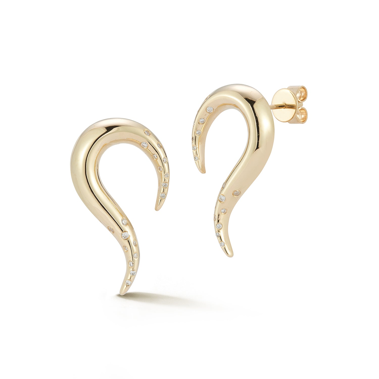 14kt Swoosh Earrings - Image 3