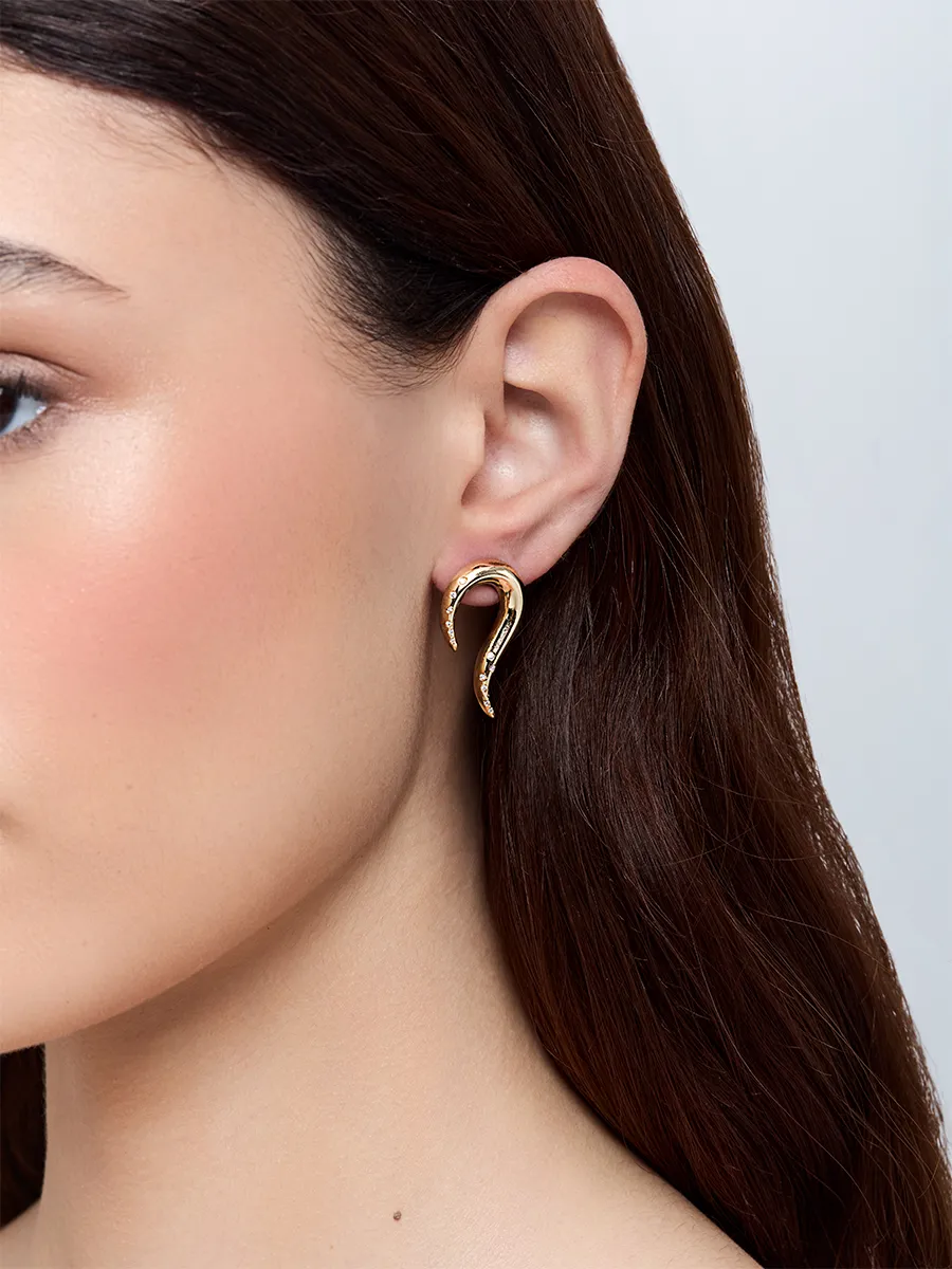 14kt Swoosh Earrings - Image 4
