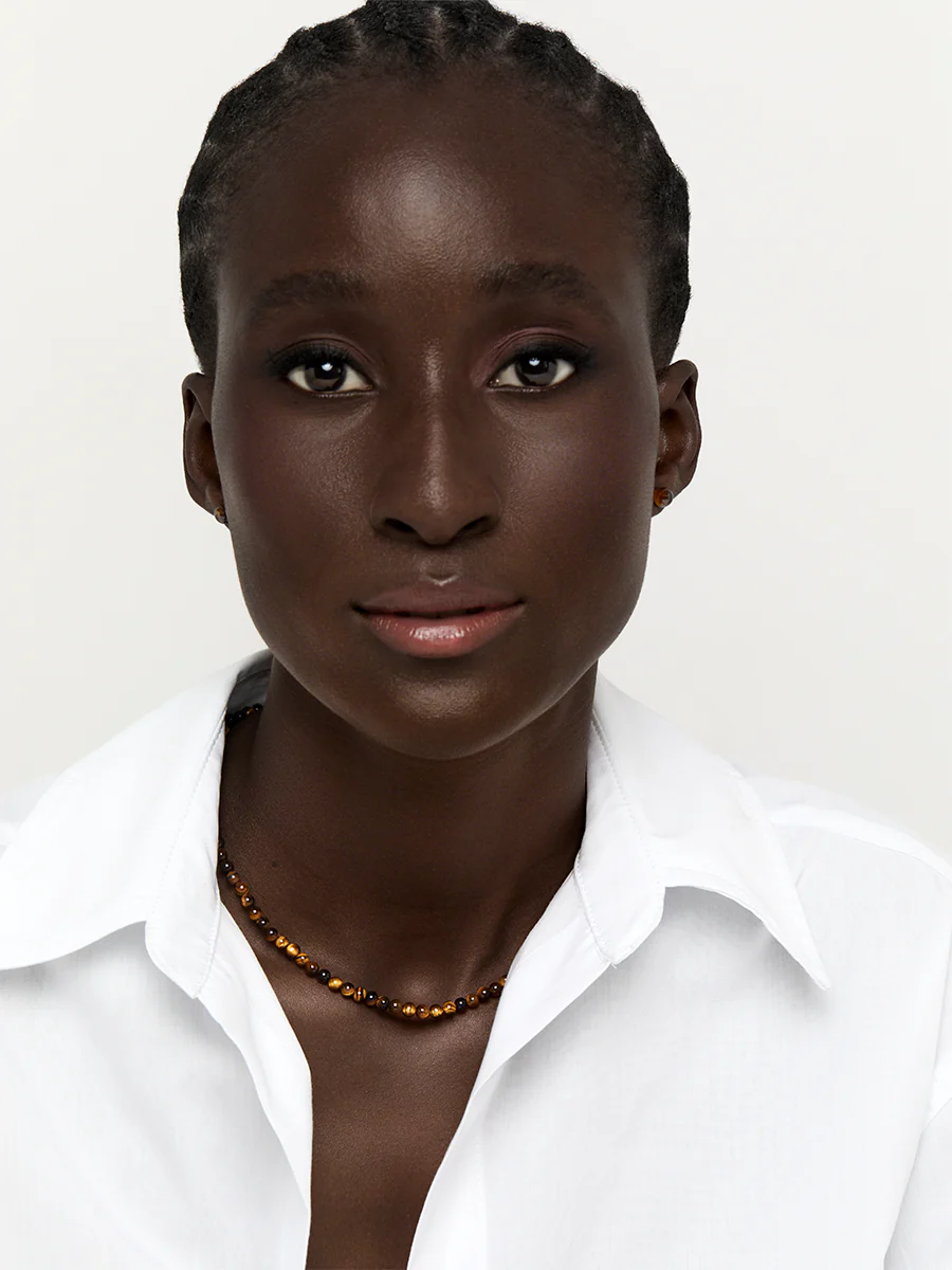 14kt Tigers Eye Beaded Necklace - Image 2