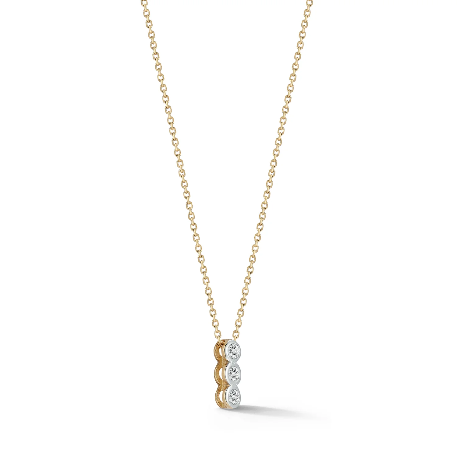14kt Trio Diamond Bar Necklace - Image 5