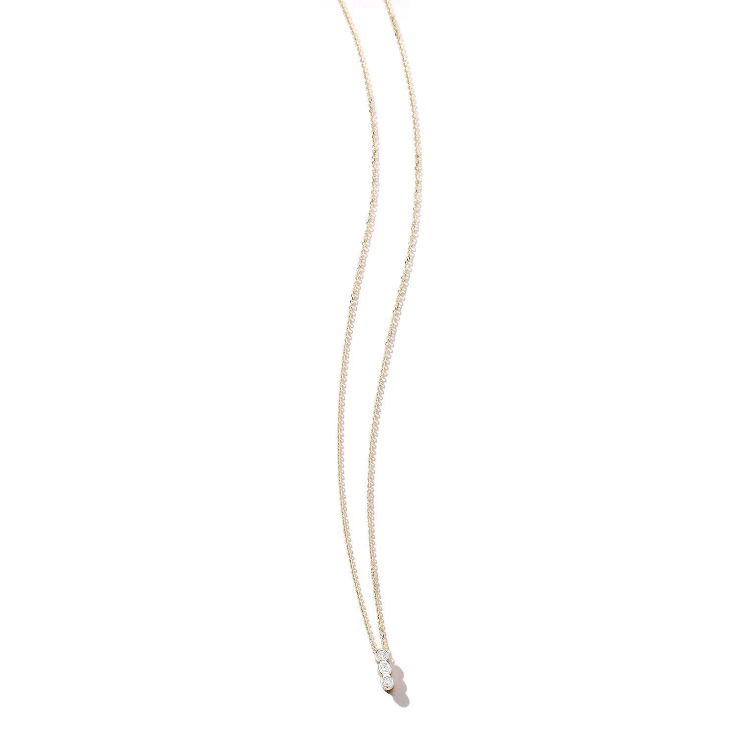 14kt Trio Diamond Bar Necklace - Image 7