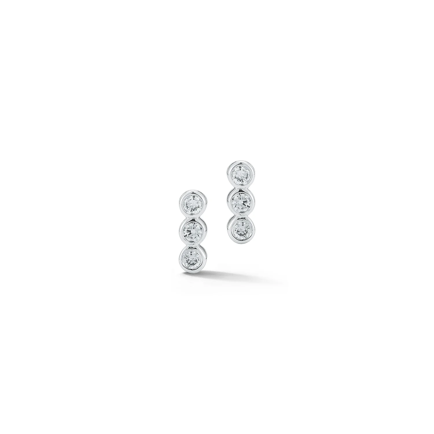 14kt Trio Diamond Bar Studs