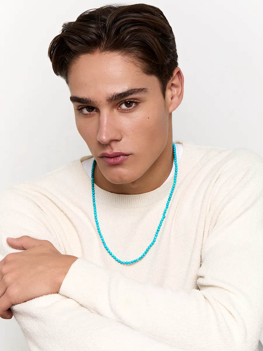 14kt Turquoise Beaded Necklace 22" - Image 2