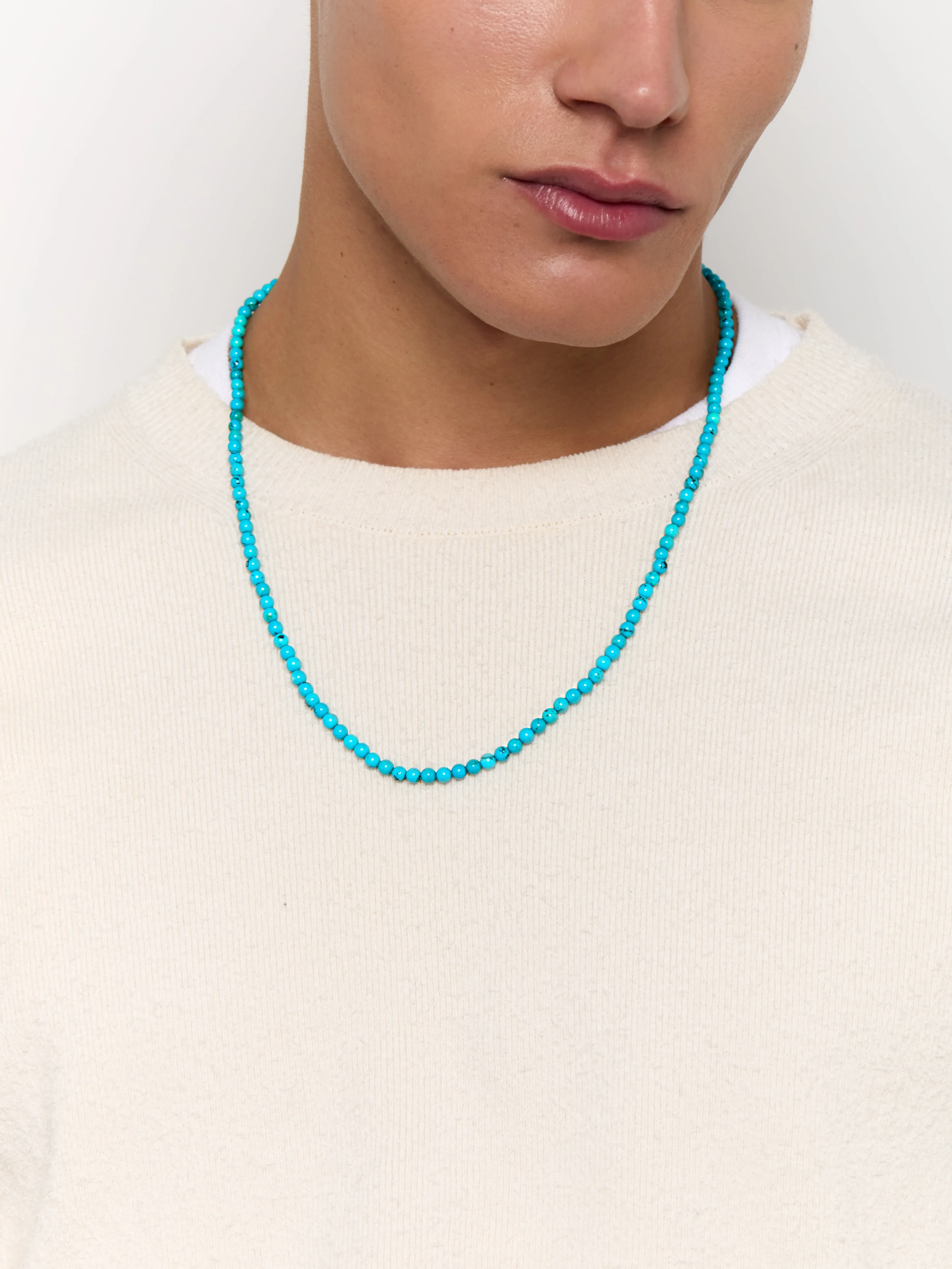 14kt Turquoise Beaded Necklace 22" - Image 3