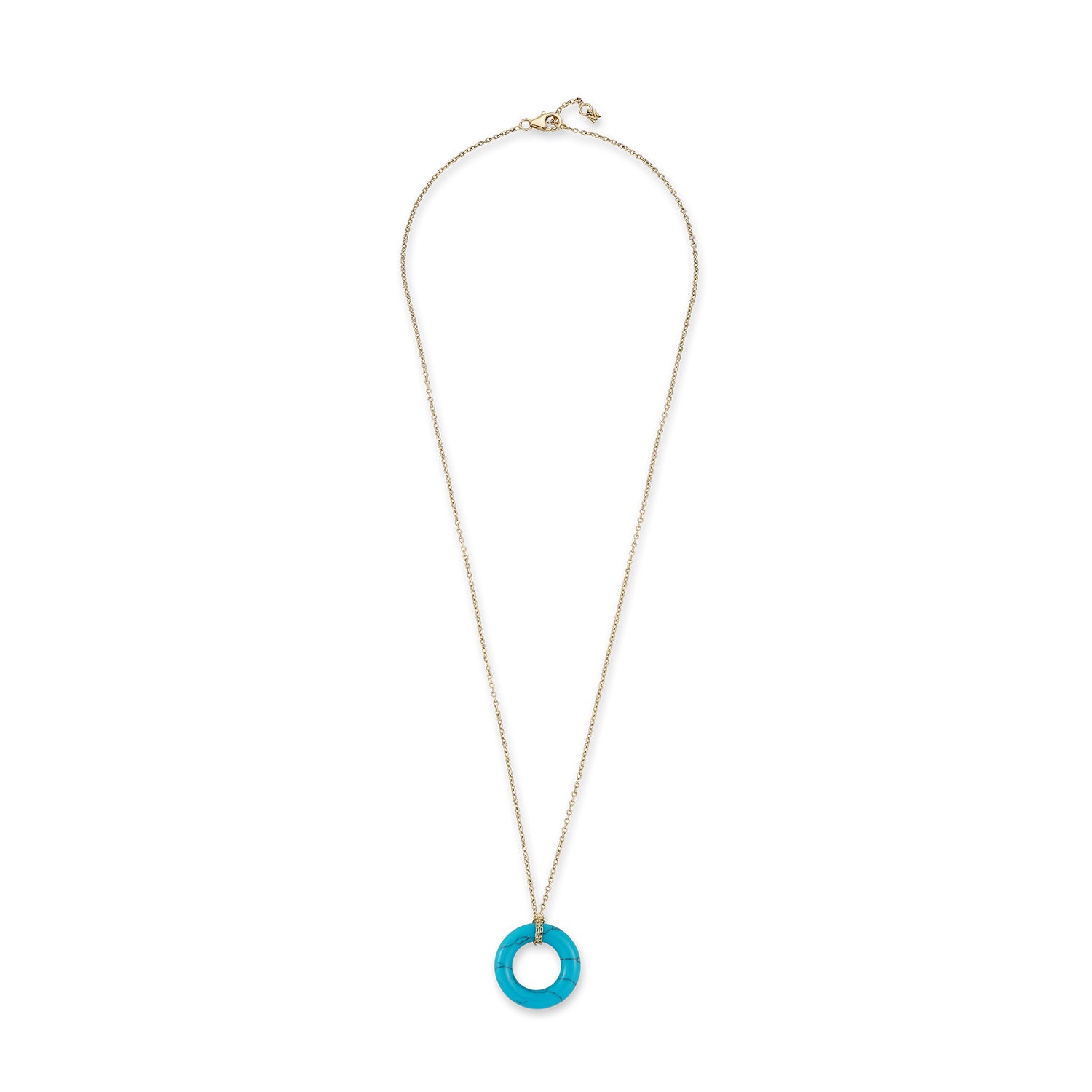 14kt Turquoise Donut Necklace - Image 5