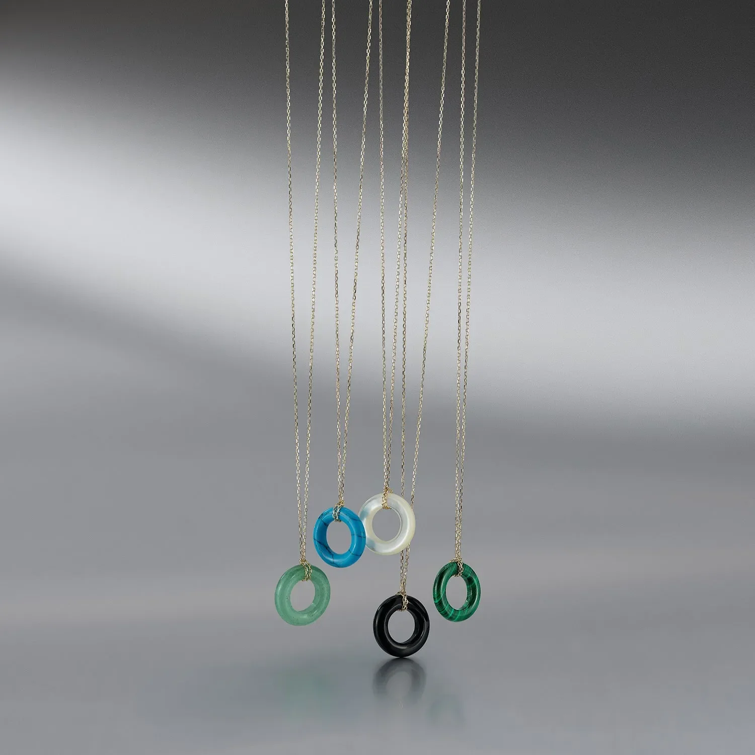 14kt Turquoise Donut Necklace - Image 6