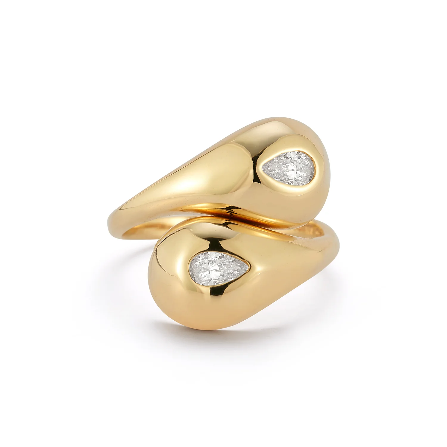 14kt Twin Water Droplet Ring - Image 3