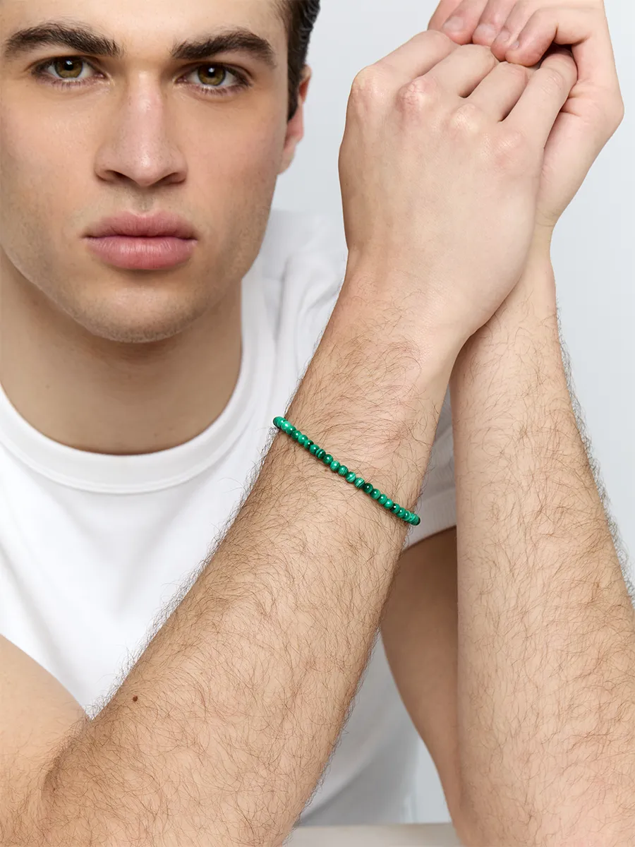 4mm Malachite Beaded Bracelet - Image 2