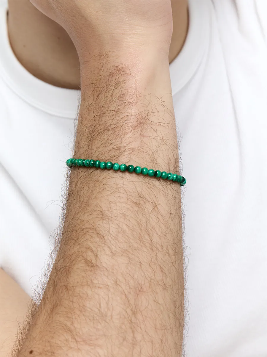 4mm Malachite Beaded Bracelet - Image 3