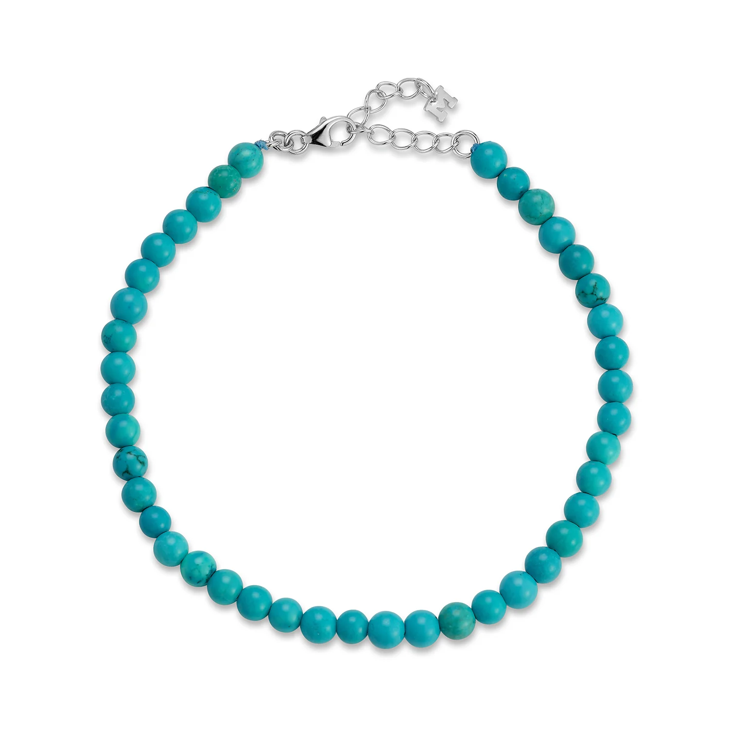 4mm Round Turquoise Beaded Bracelet