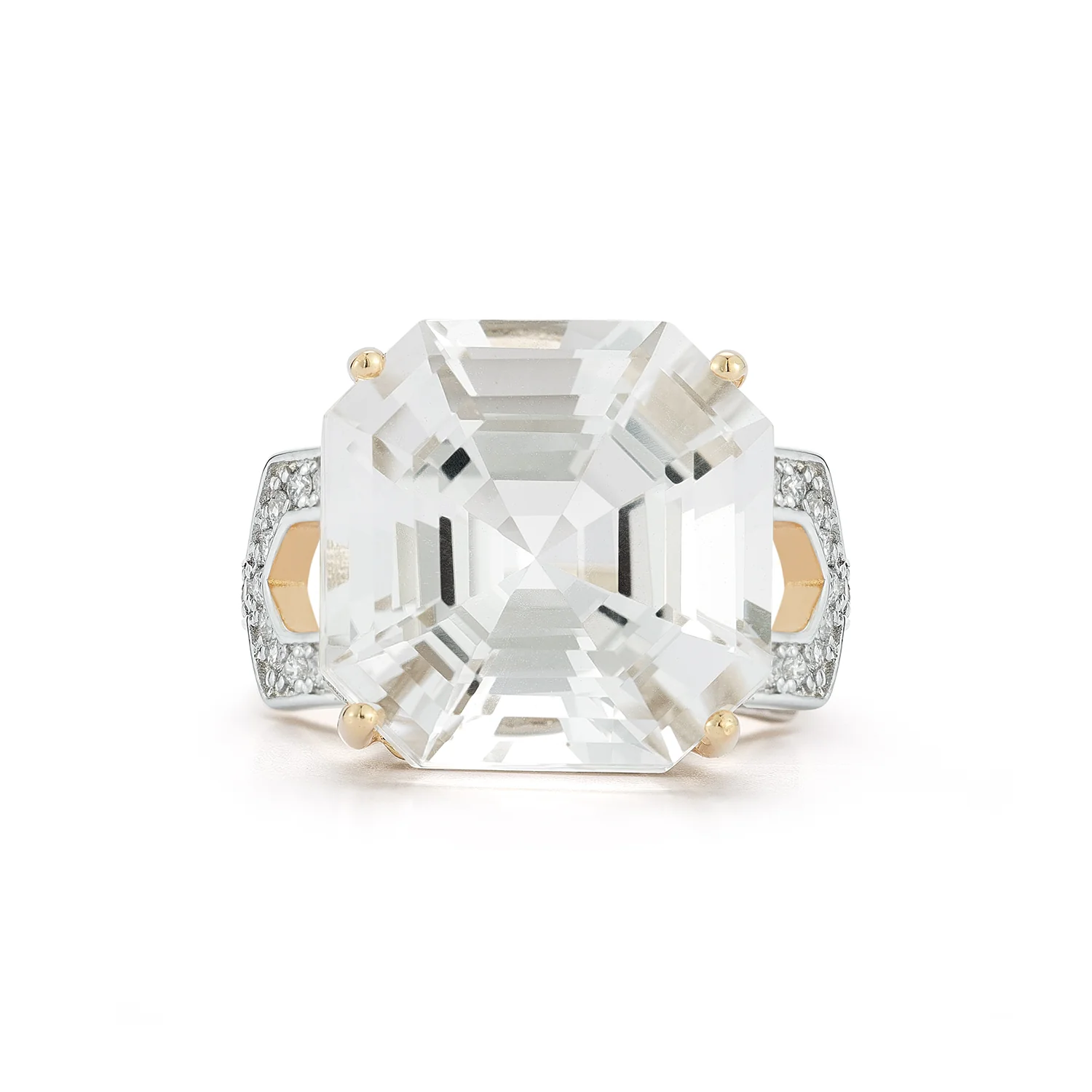 14kt Asscher Cut White Topaz Ring - Image 3