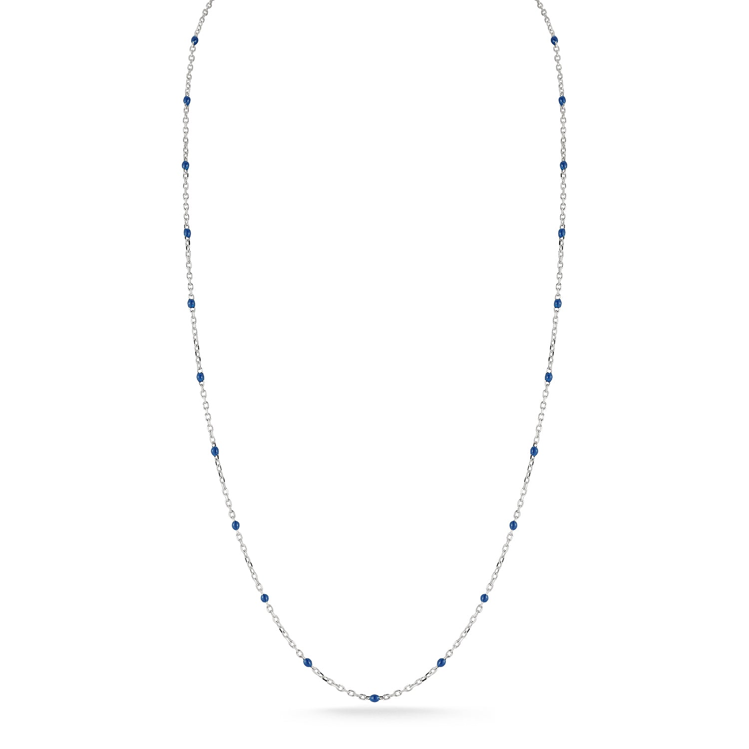 Blue Enamel Station Chain Necklace - Image 4