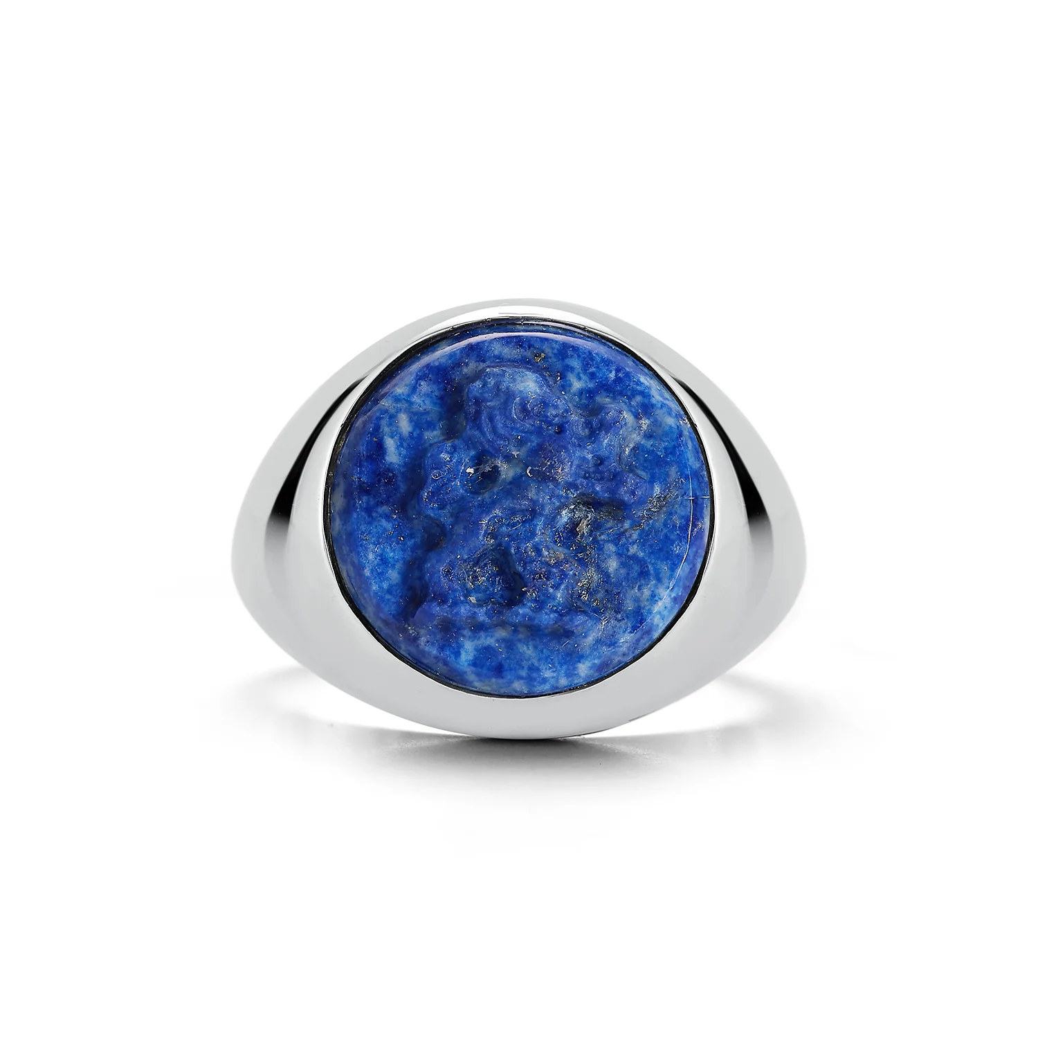 Carved Lion Lapis Ring