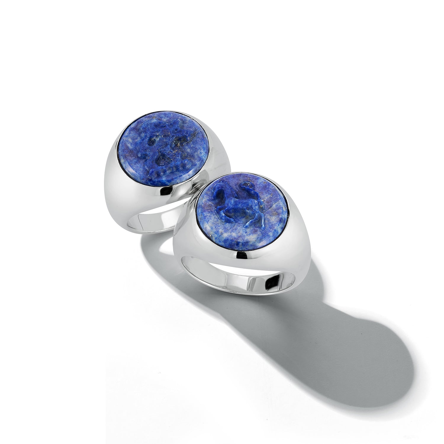 Carved Lion Lapis Ring - Image 3