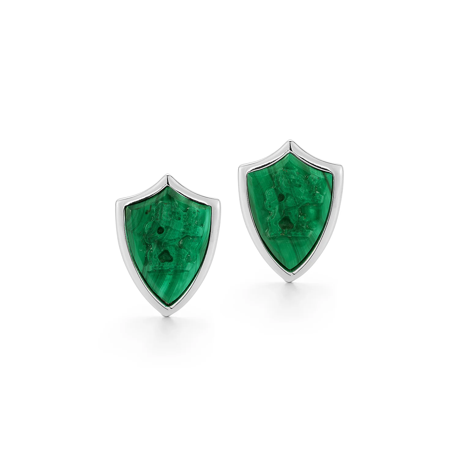 Carved Lion Malachite Shield Cufflinks - Image 4