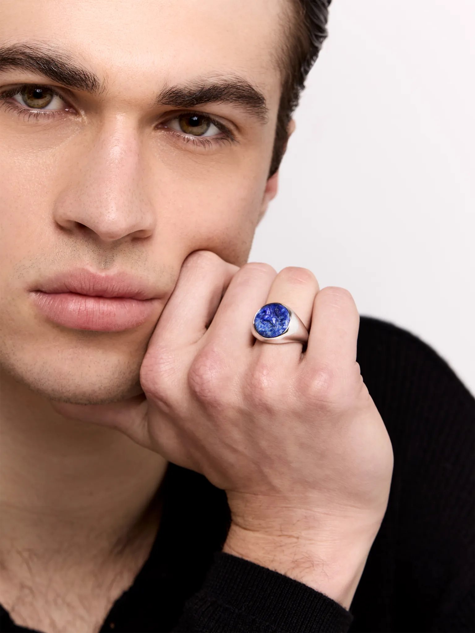 Carved Stallion Lapis Ring - Image 4