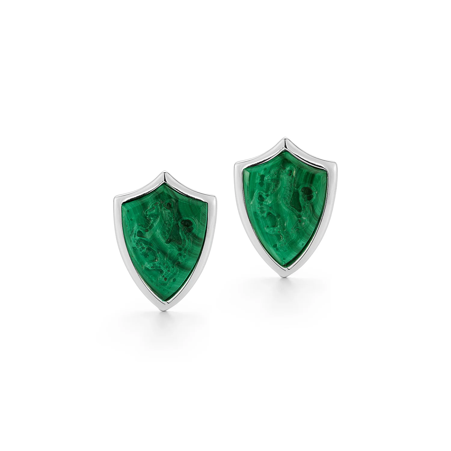 Carved Stallion Malachite Shield Cufflinks - Image 4
