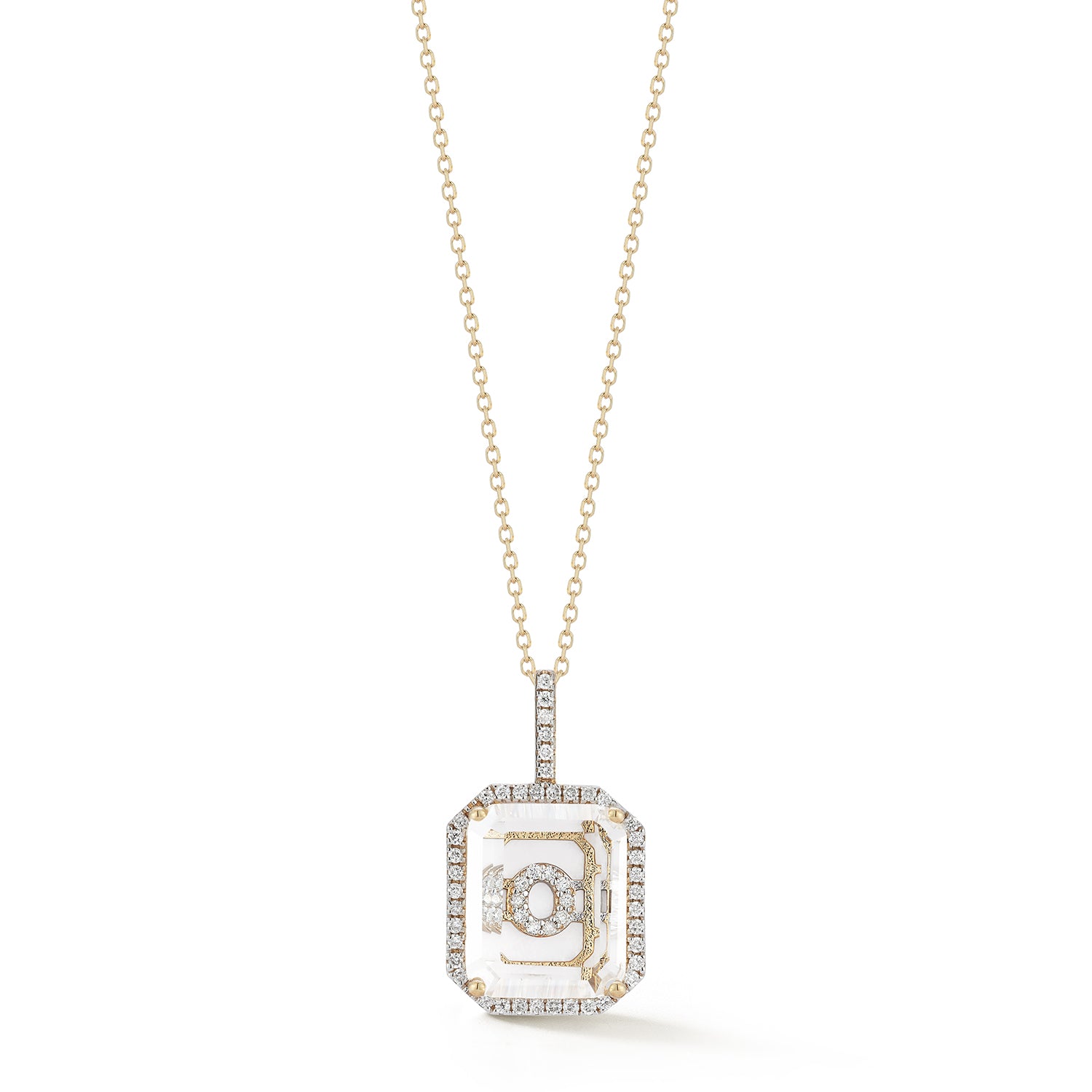 Diamond Frame Secret Initial Necklace // A-Z - Image 28