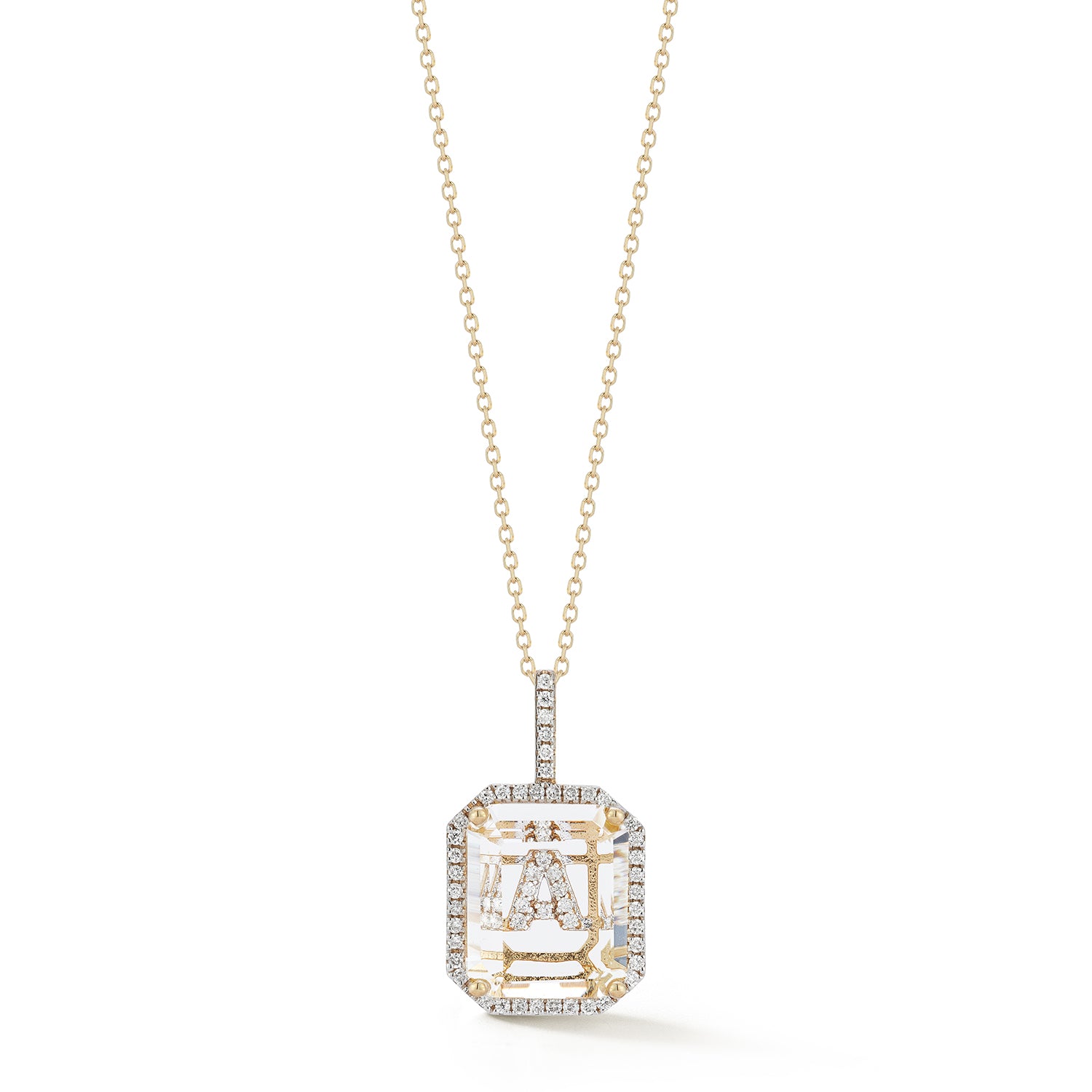 Diamond Frame Secret Initial Necklace // A-Z - Image 4