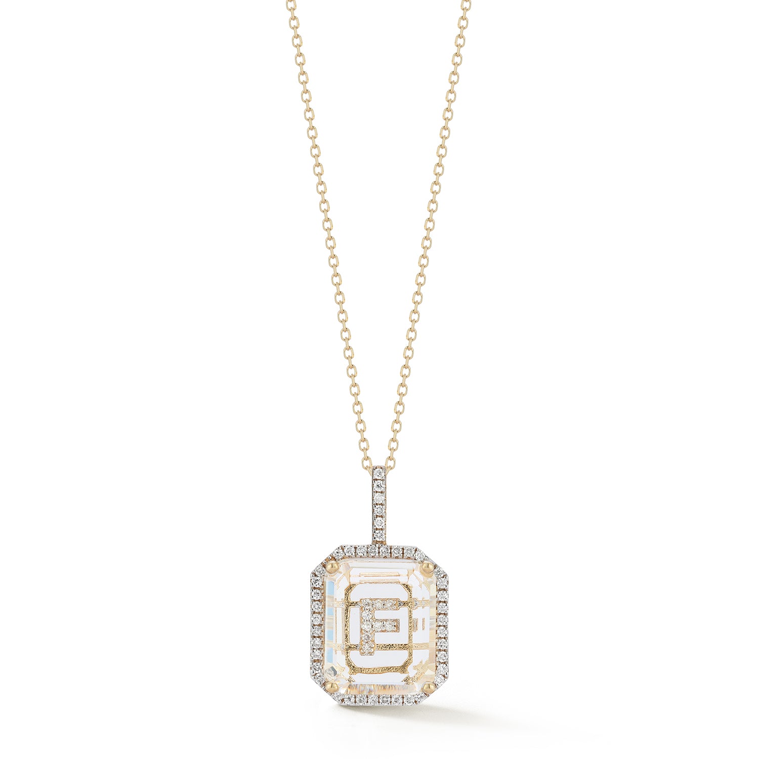 Diamond Frame Secret Initial Necklace // A-Z - Image 9