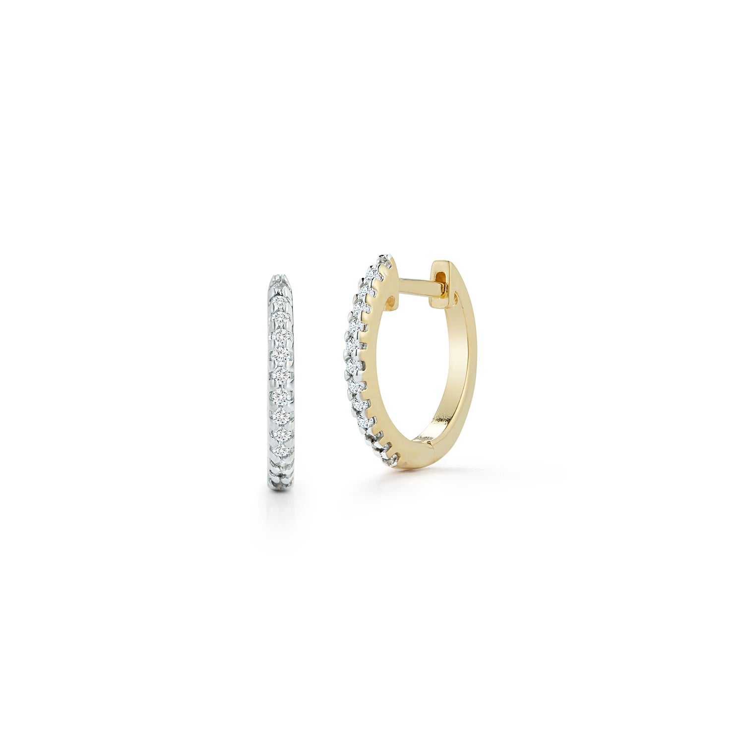12mm Diamond Huggies - Yellow Gold