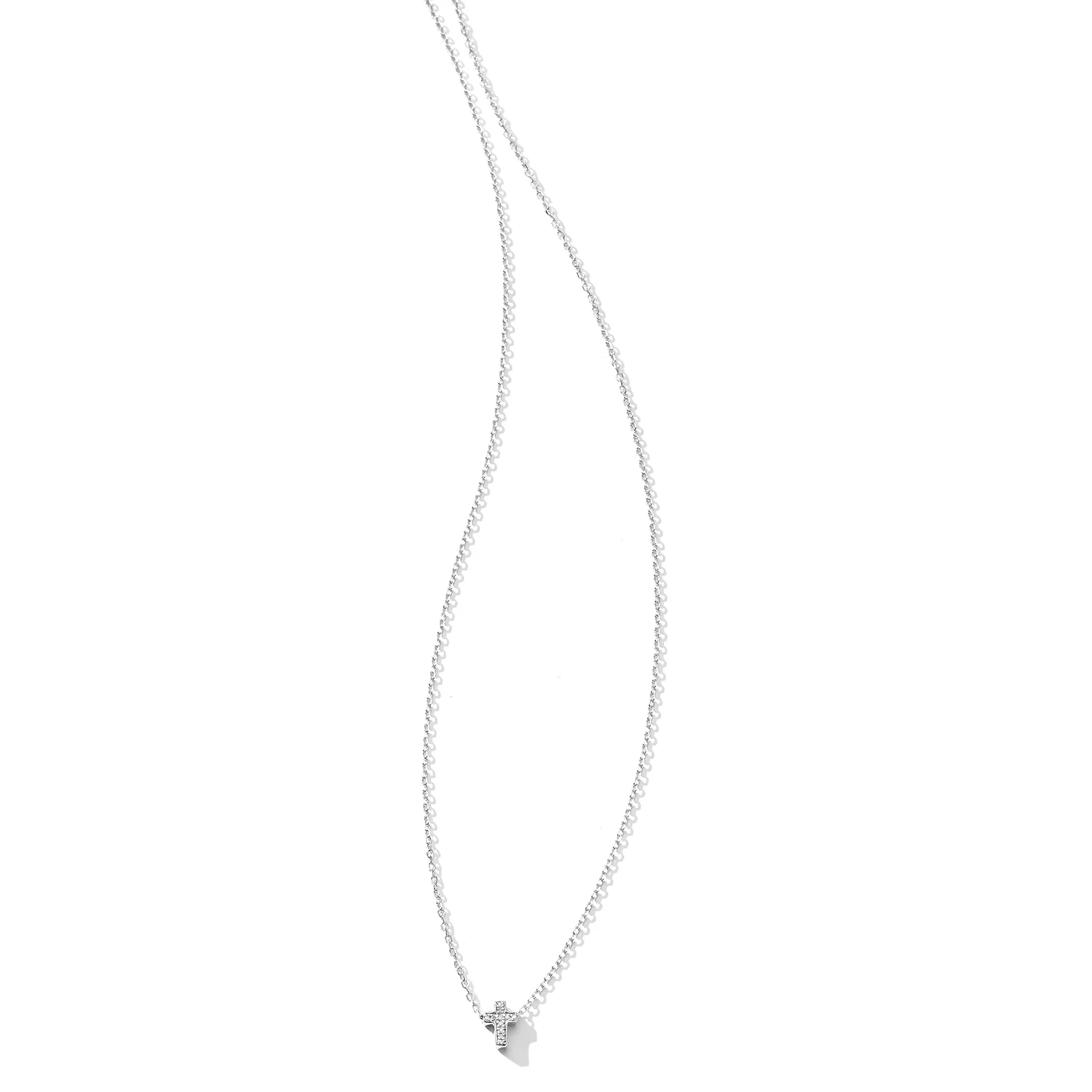 Diamond Suspended Cross Necklace - Image 5