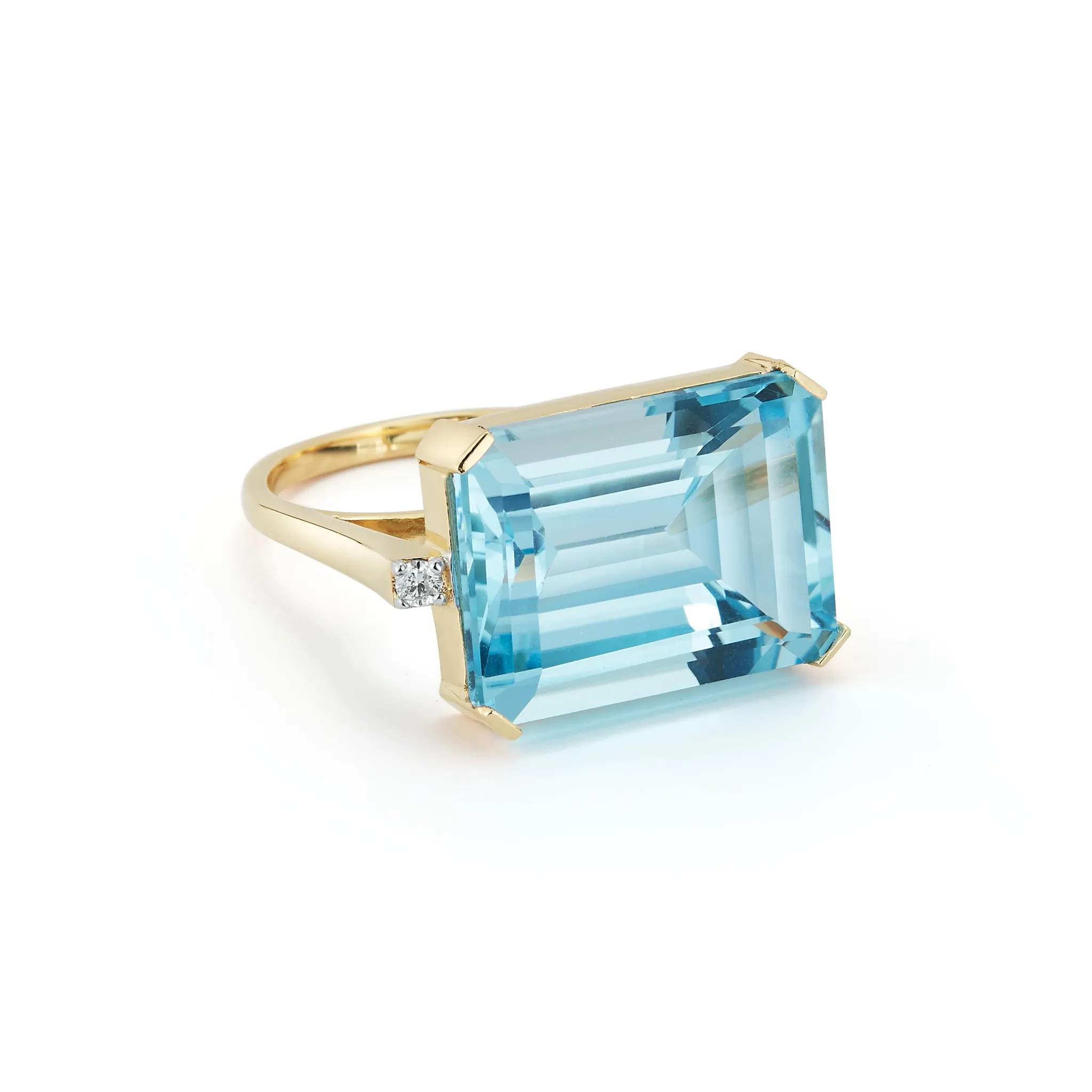 East West Blue Topaz Ring - Image 3