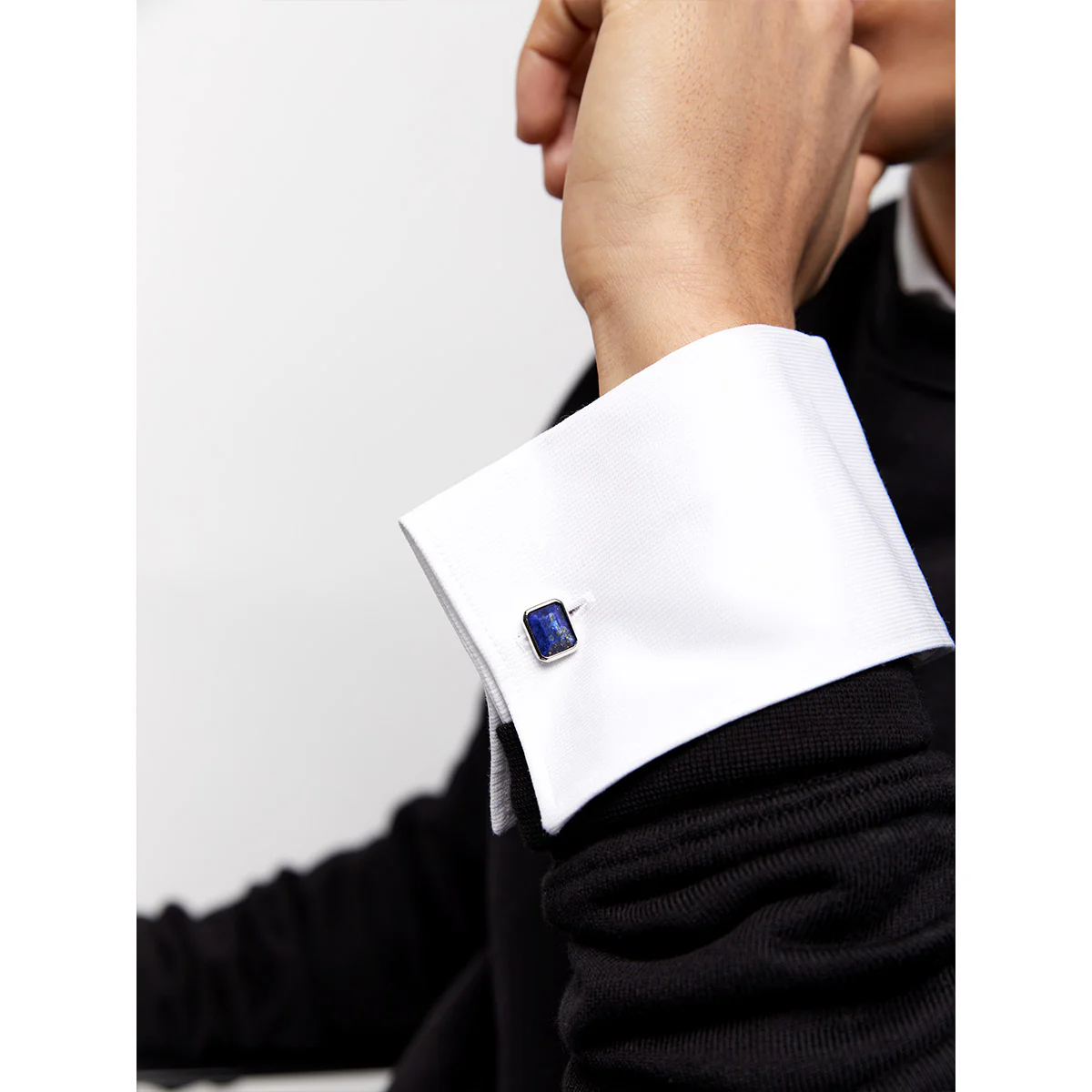 Emerald Cut Lapis Cufflinks - Image 3