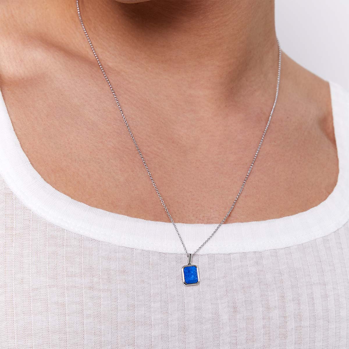 Emerald Cut Lapis Necklace - Image 3