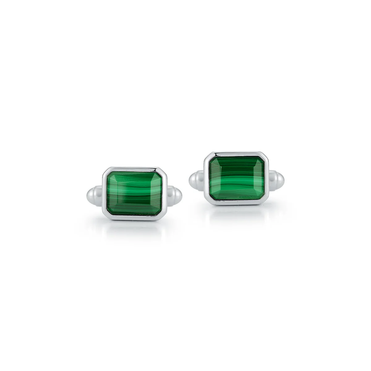 Emerald Cut Malachite Cufflinks - Image 5