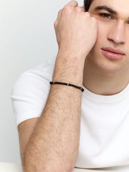 Hex Nut Lava Rock Bead Bracelet - Image 3