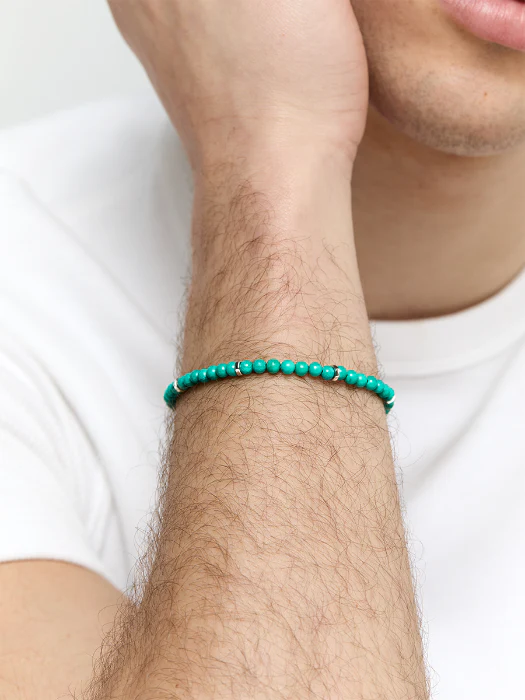 Hex Nut Turquoise Bead Bracelet - Image 3