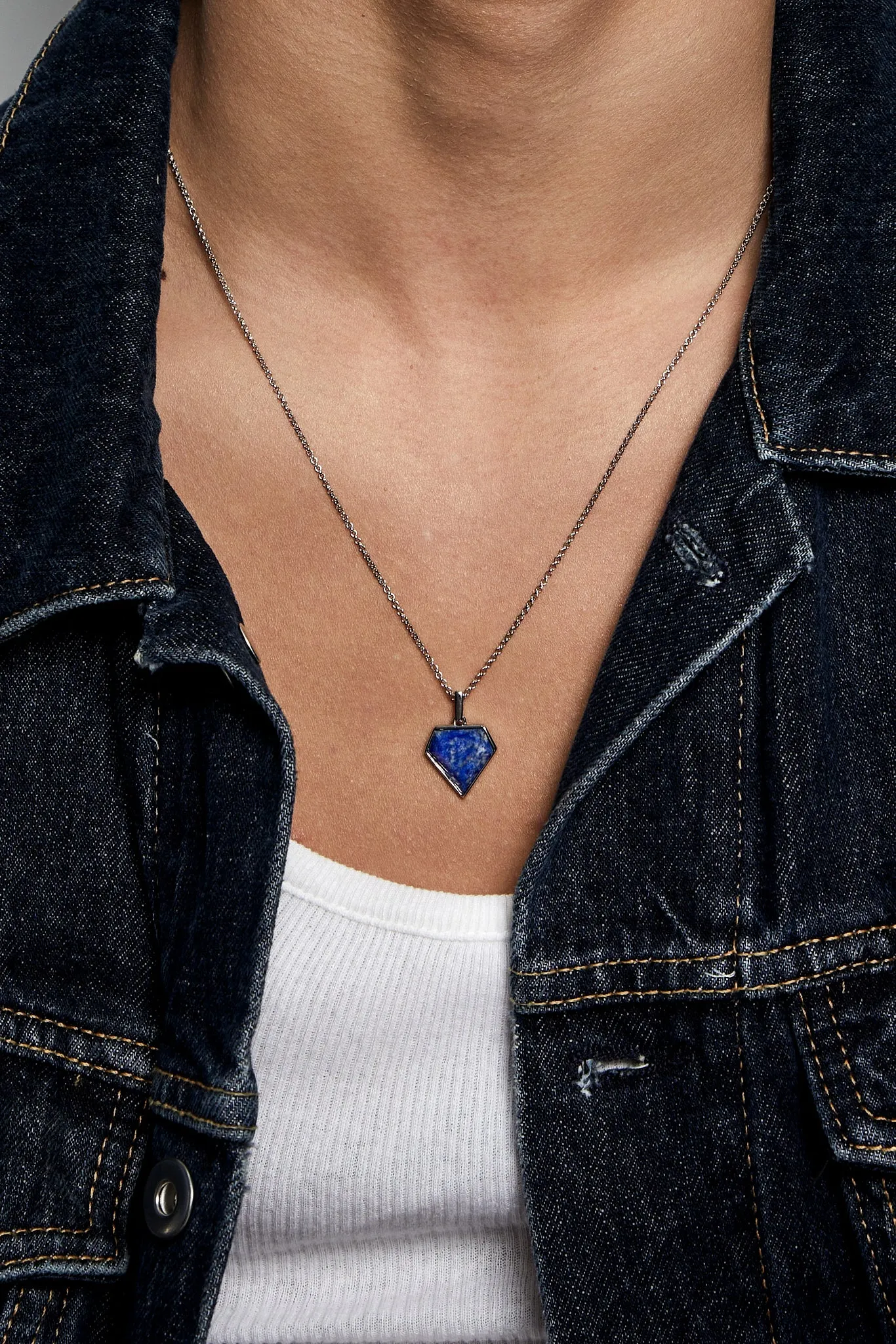 Lapis Pentagon Necklace - Image 2