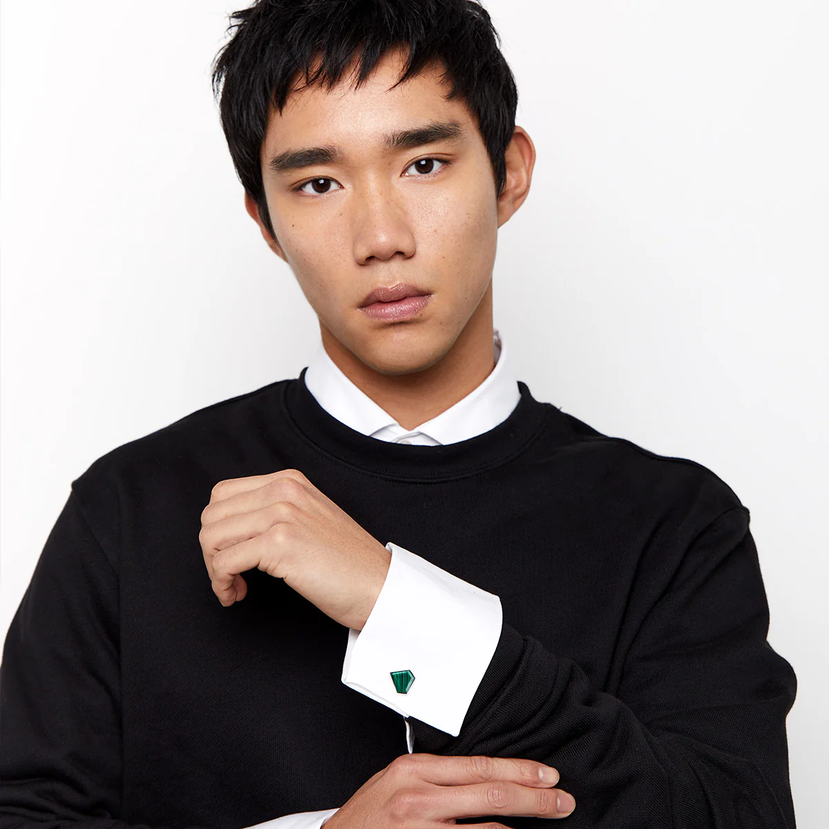 Malachite Pentagon Cufflinks - Image 2