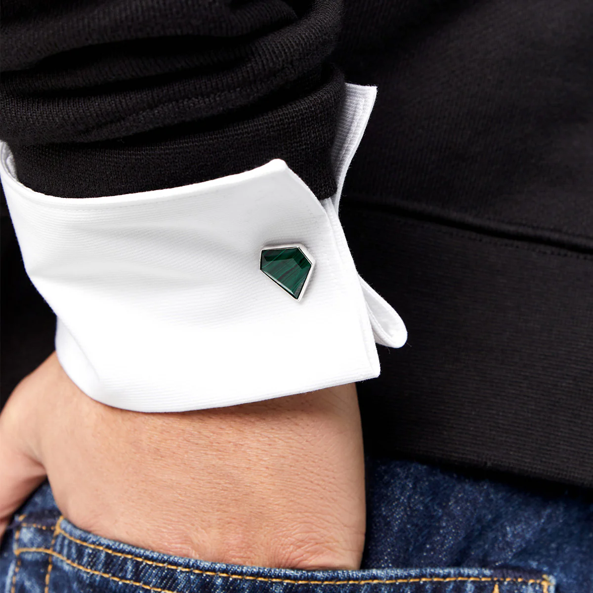 Malachite Pentagon Cufflinks - Image 3