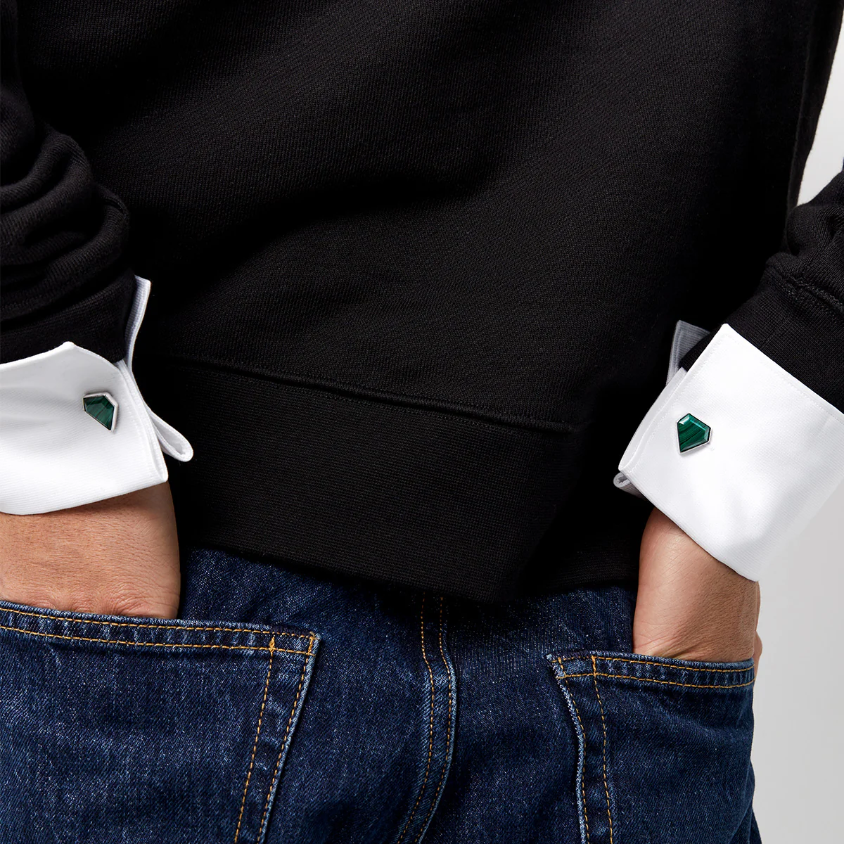 Malachite Pentagon Cufflinks - Image 4