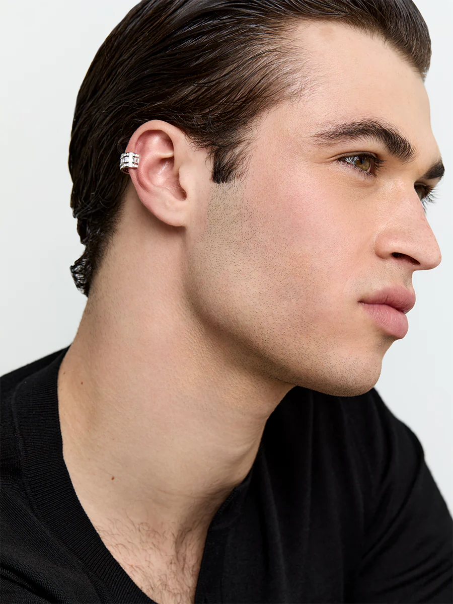 Platinum and Diamond Baguette Ear Cuff - Image 4
