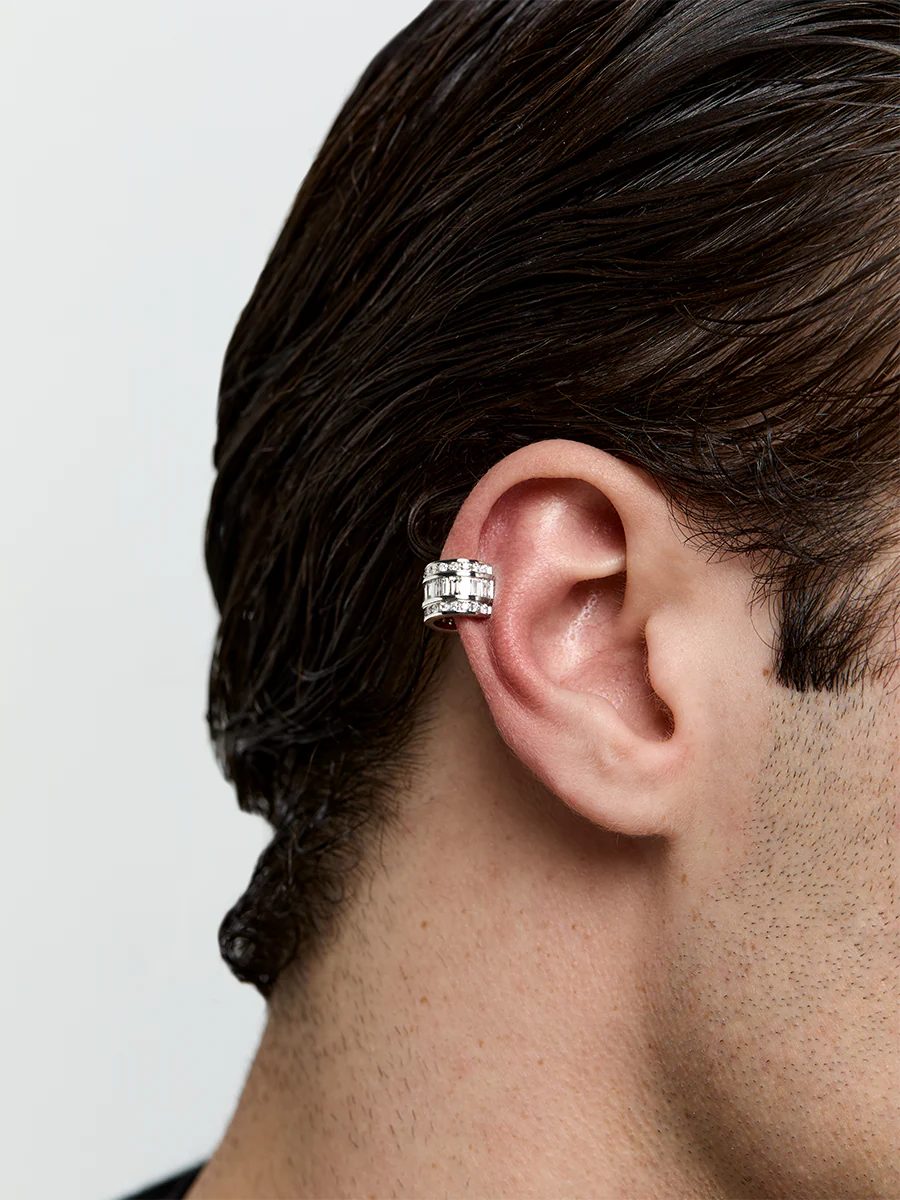 Platinum and Diamond Baguette Ear Cuff - Image 5