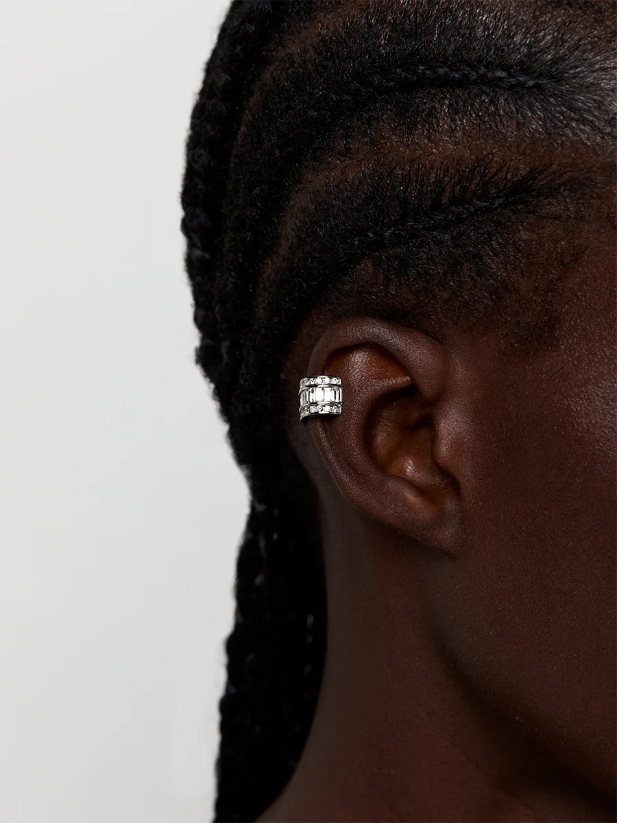 Platinum and Diamond Baguette Ear Cuff - Women - Image 2