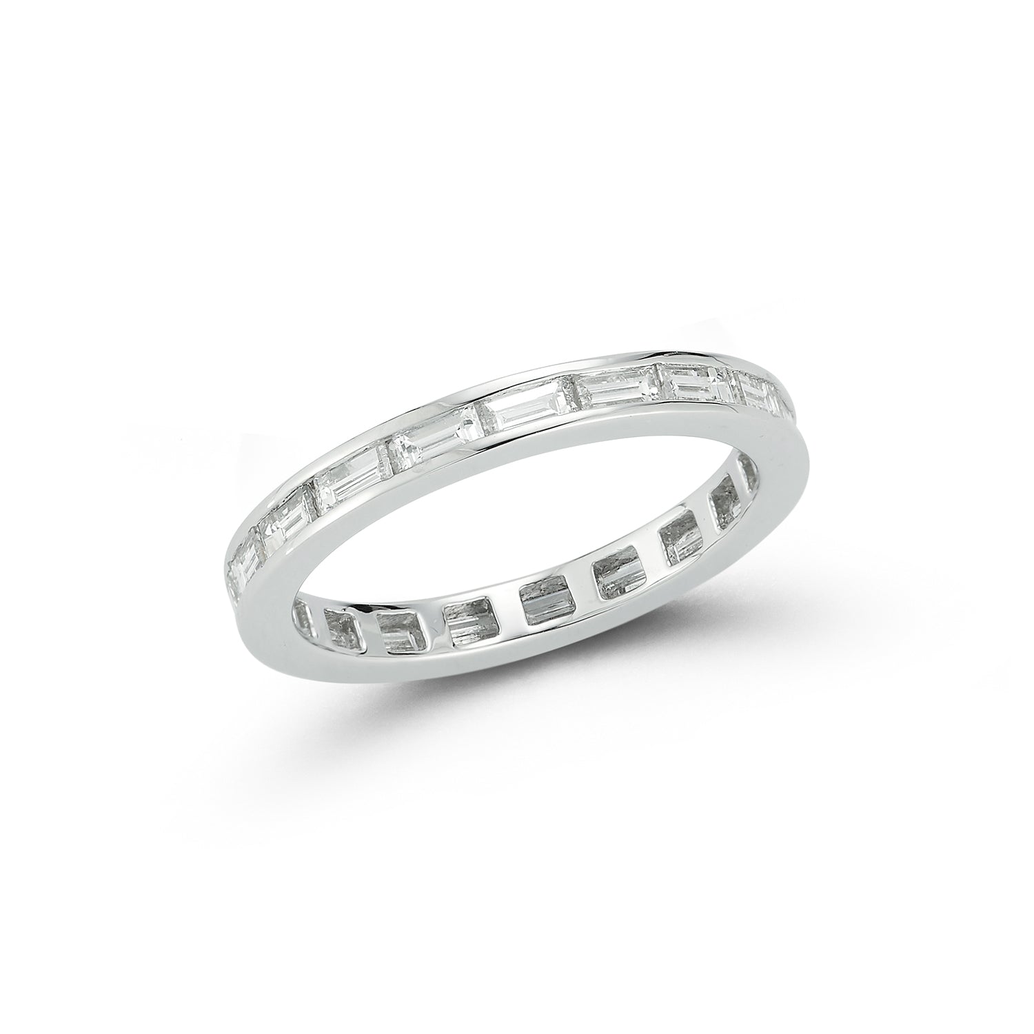 Platinum Horizontal Diamond Baguette Eternity Band