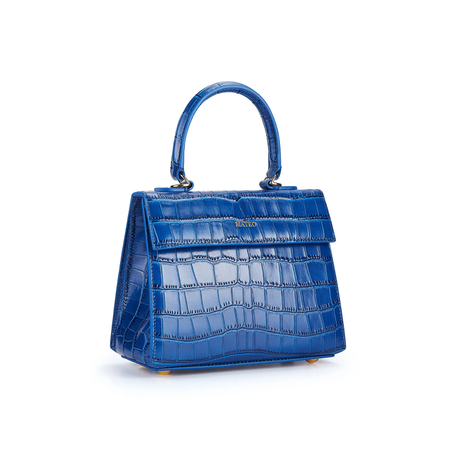 Sapphire Blue Croc Elizabeth Bag - Image 3