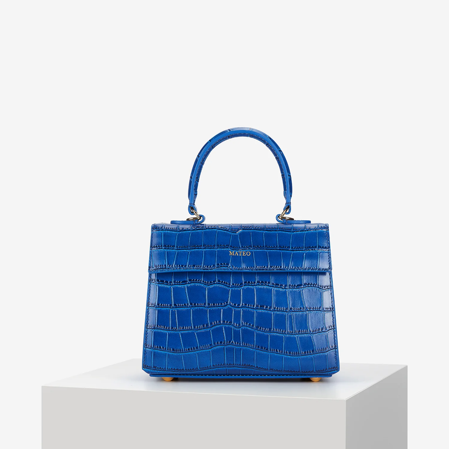 Sapphire Blue Croc Elizabeth Bag - Image 5