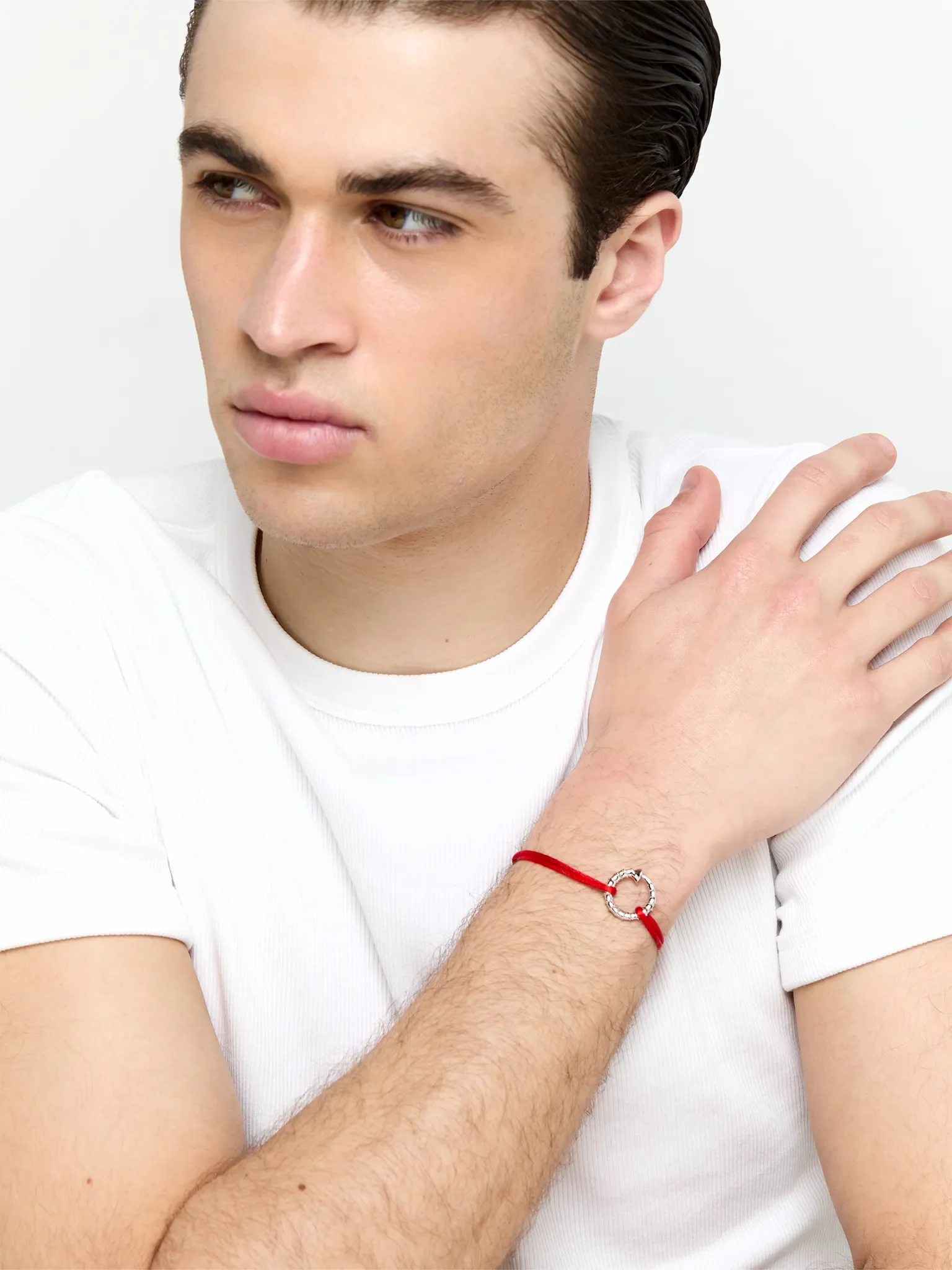 Screw Circ on Red Nylon Cord Bracelet - Image 4