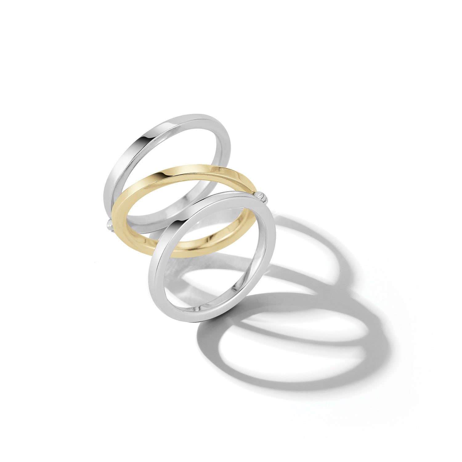 Silver and Gold Accordion Ring