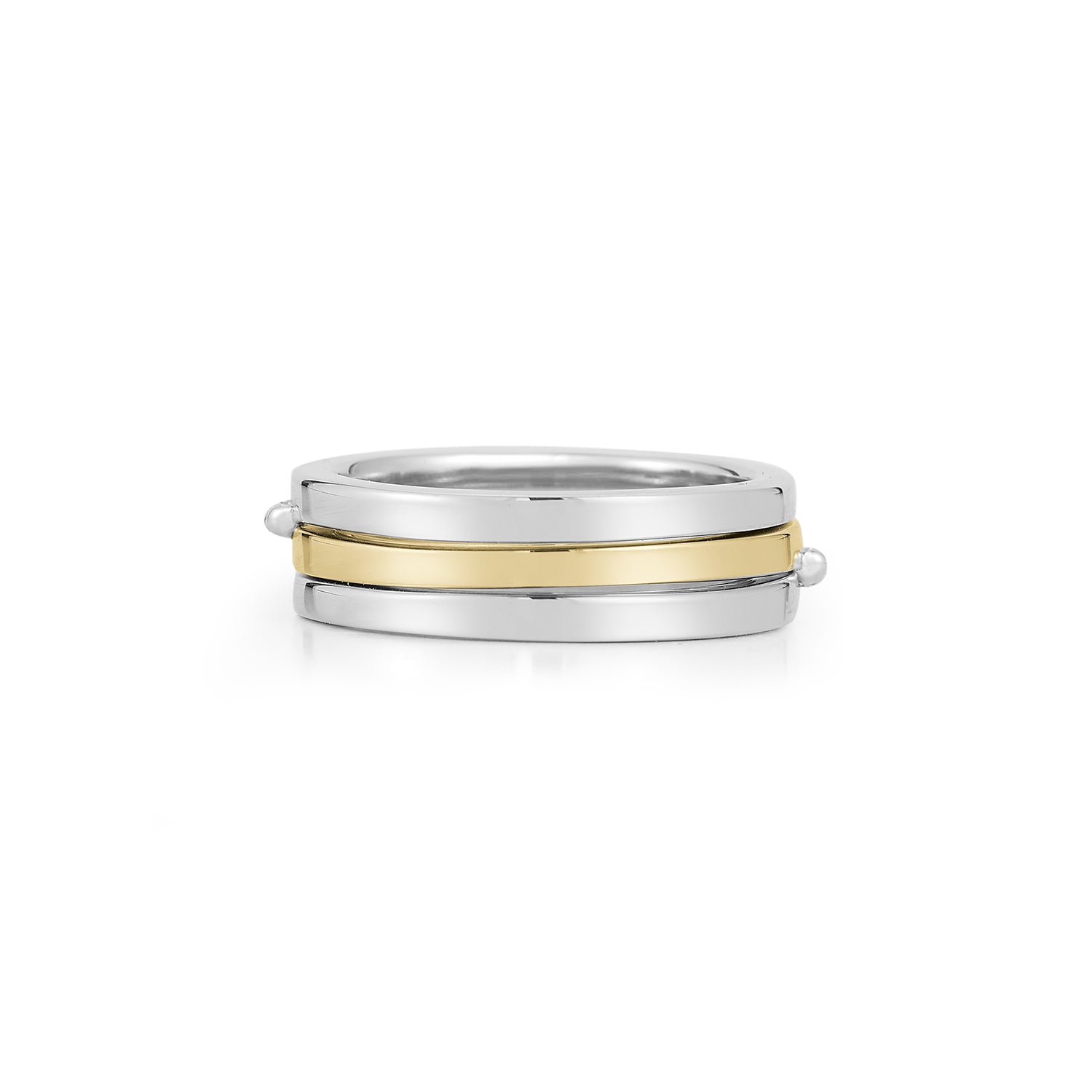 Silver and Gold Accordion Ring - Image 2