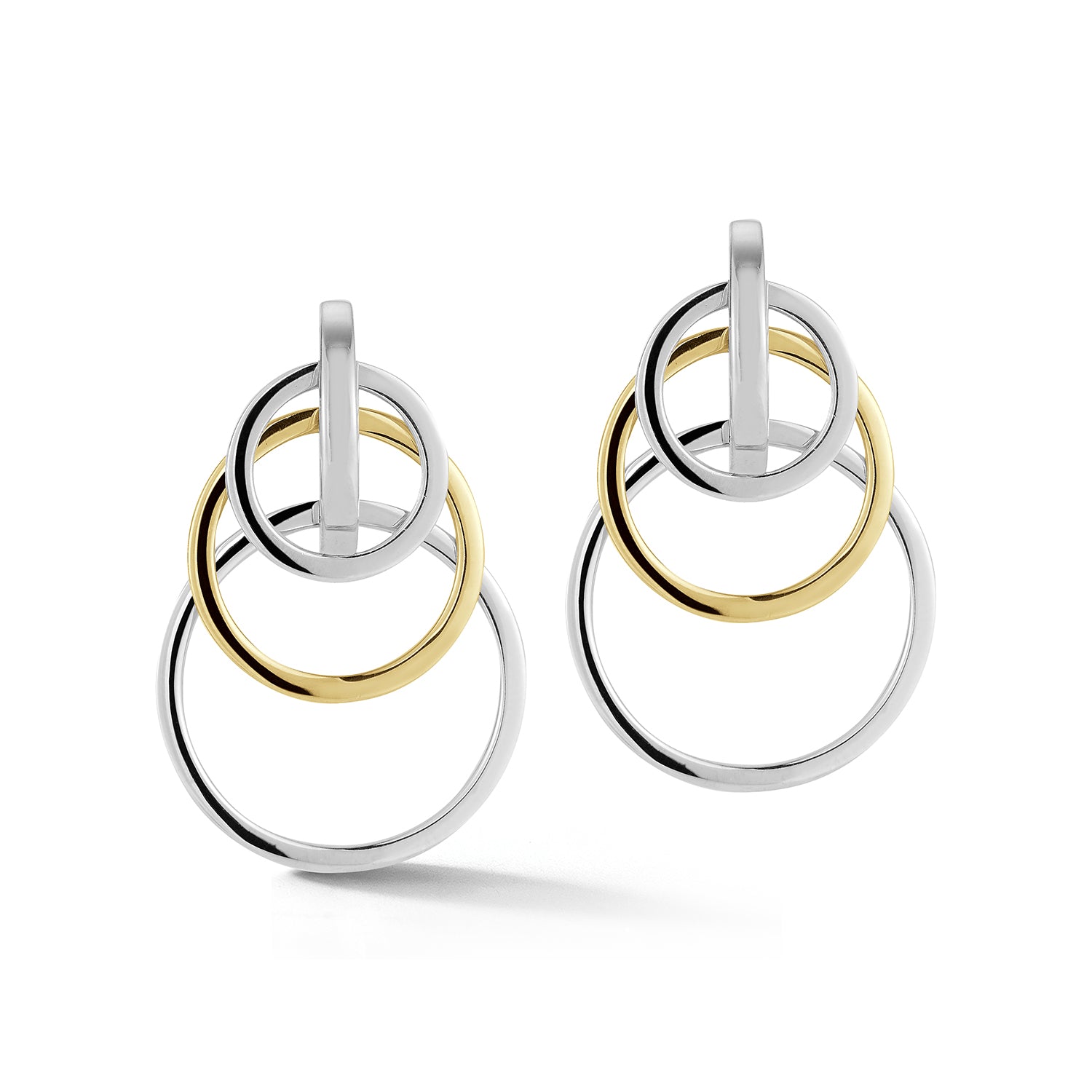 Silver and Gold Orbit Earrings
