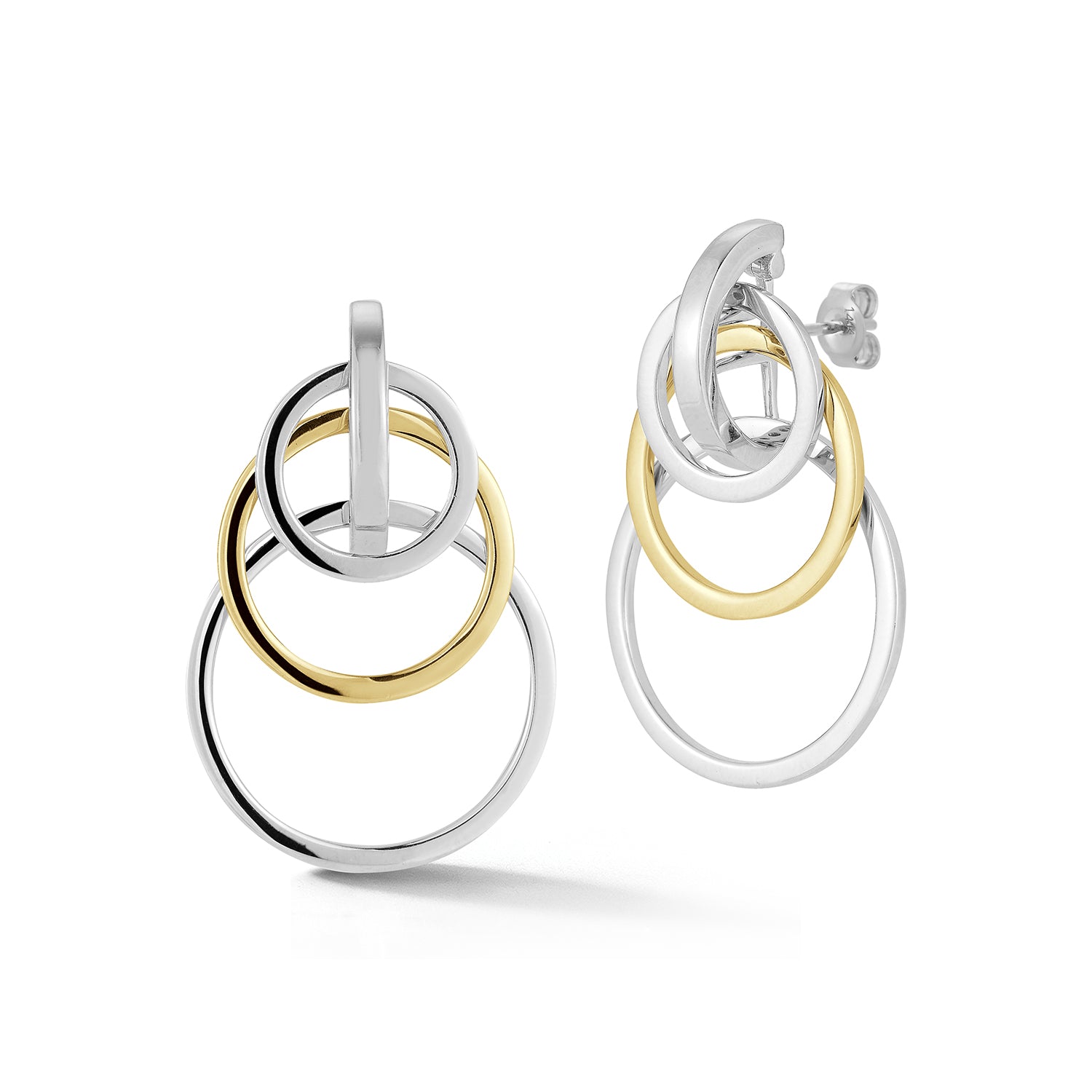 Silver and Gold Orbit Earrings - Image 2